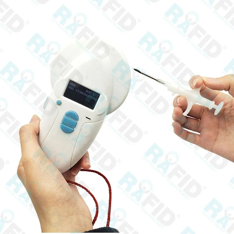 RAFID FDX-B ISO 134.2KHz 2.12*12mm RFID Glass Capsule Tag Animal Pet Microchip with Injector