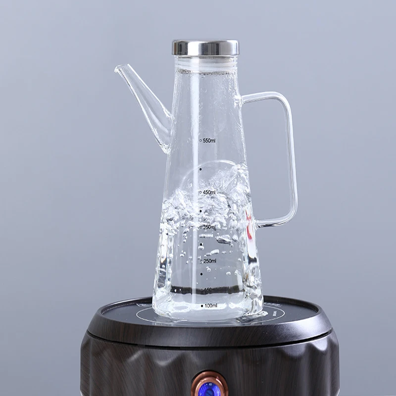 
GF Borosilicate Glass Oil Bottle Anti-Leak Olive Oil Dispenser with Stainless Steel lid for Kitchen Cooking Container, 550ml/75 