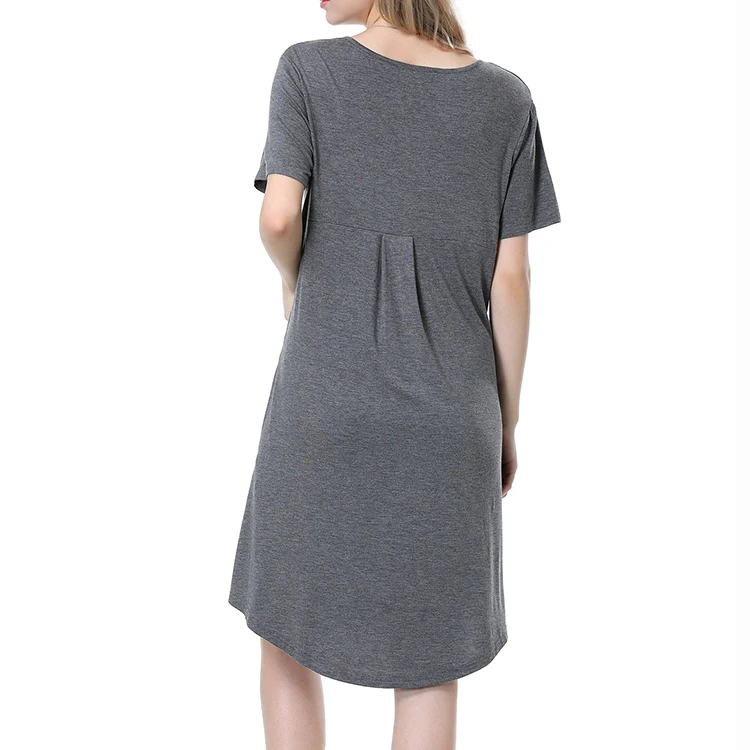 Customized Maternity Pajamas Summer Short Sleeve Button open Cotton Jersey Pregnant Nightwear for Breastfeeding Women Nightwear