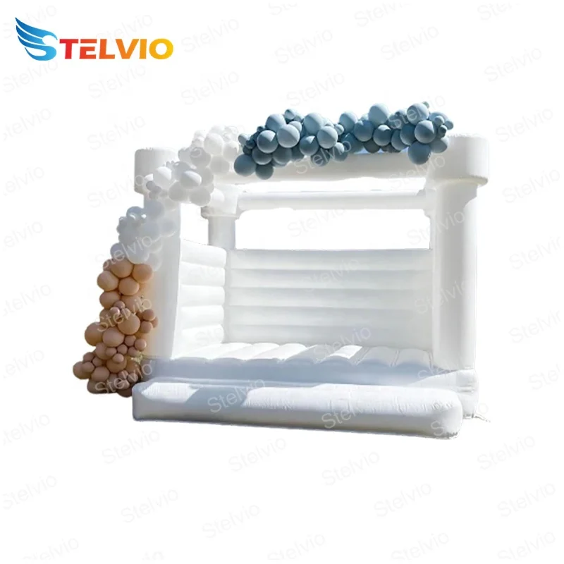 Moonwalk Kids Inflatable Bouncer Jumping Bouncy Castle Jumper White Party Tent Wedding Bounce House Slide For Weddings