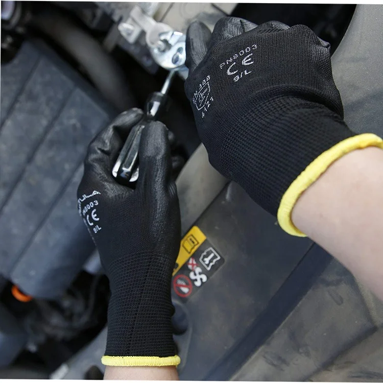 Ce En388 13 Ge вязаные перчатки с полиуретановым покрытием Антистатические Рабочие Перчатки