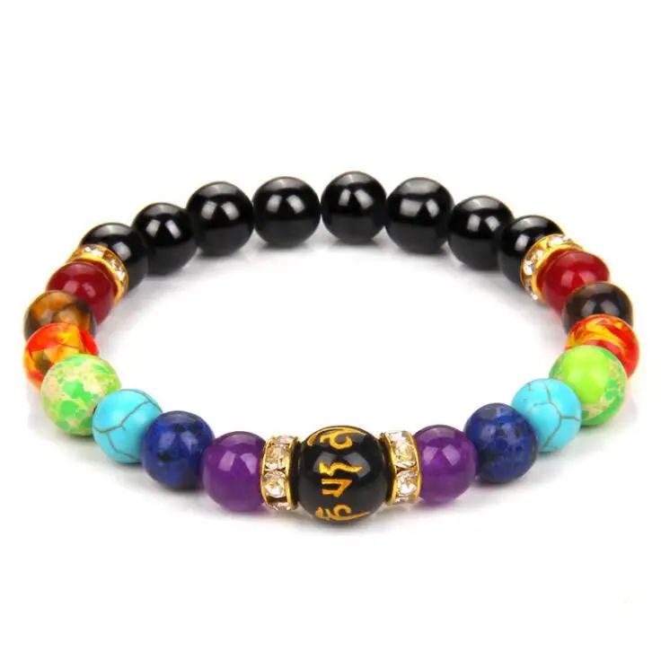 7 Chakra Meaning Cardfor Men Women Natural Crystal Healing Anxiety Jewellery Mandala Yoga Meditation Bracelet