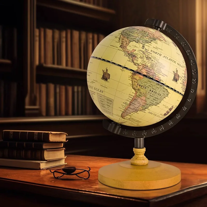 Home Decor Wooden Crafts Retro Globe Decoration English Globe European Style Home Office Furniture Accessories Gift Set
