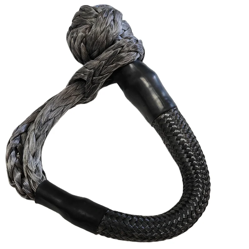 JINLI rope factory 11mm12mm13mm HMPE synthetic soft shackle together with recovery rope