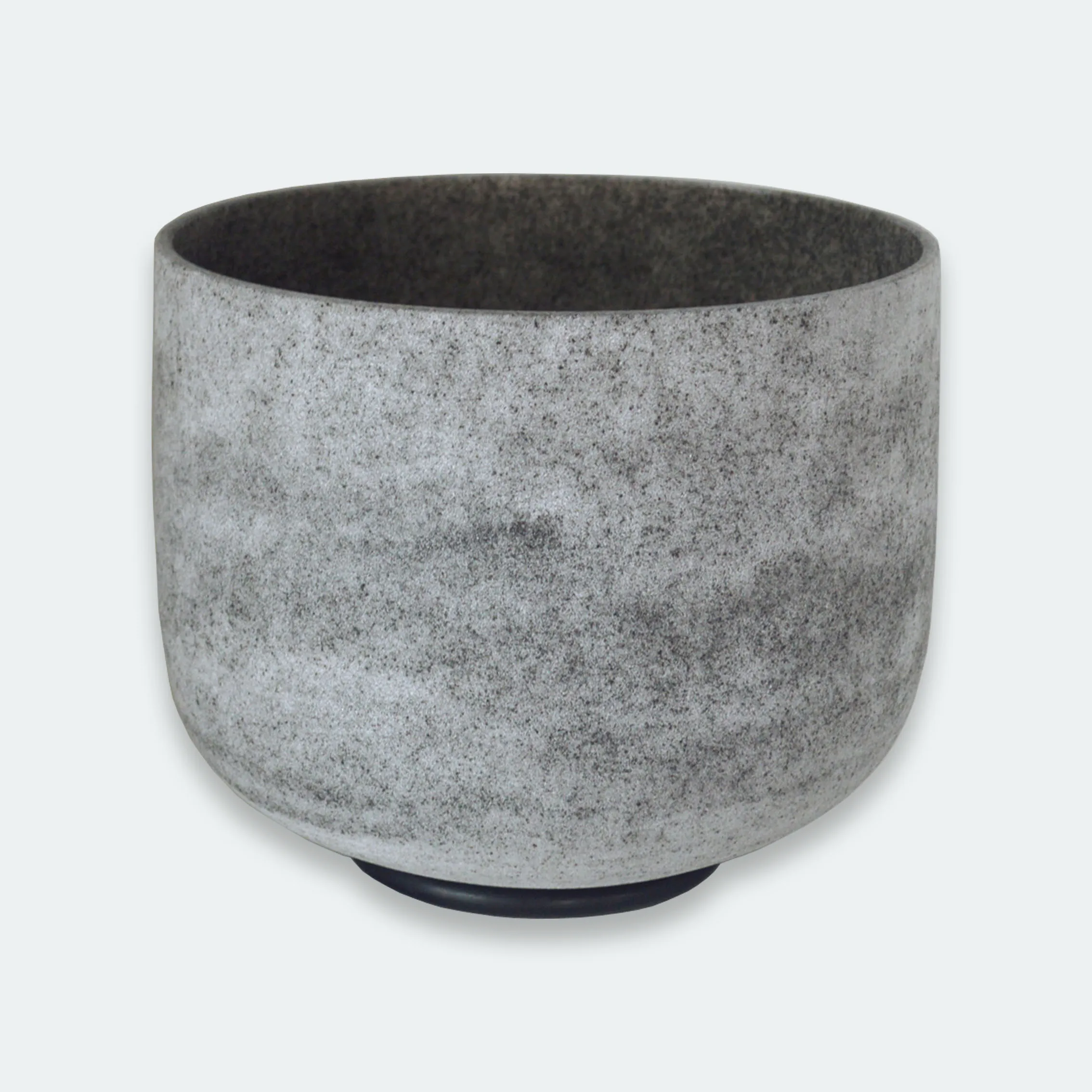 Obsidian Infused Frosted Quartz Crystal Singing Bowl Quartz Sound Bowls