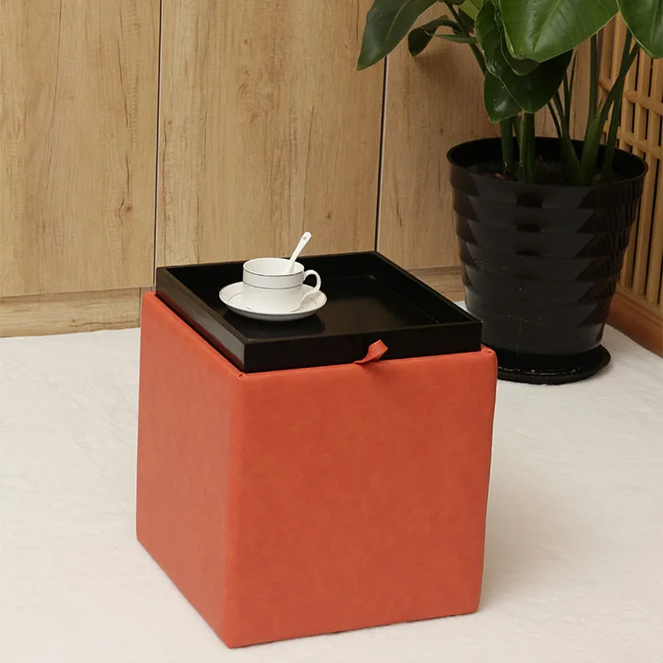 high quality wooden coffee table modern wooden tray with storage Ottoman