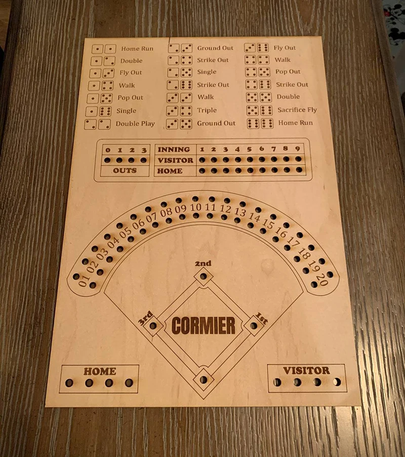 Hot Sale Kids Party Games Props Wooden Horse Race Board Games Baseball Dice Board Game