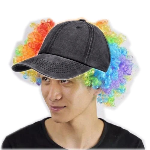 Curl Hair Cap 4 Panel Curved Brim Balf Baseball Cap Backless Cap Custom Breathable & Waterproof Multi-panel Hat Summer 7 Days