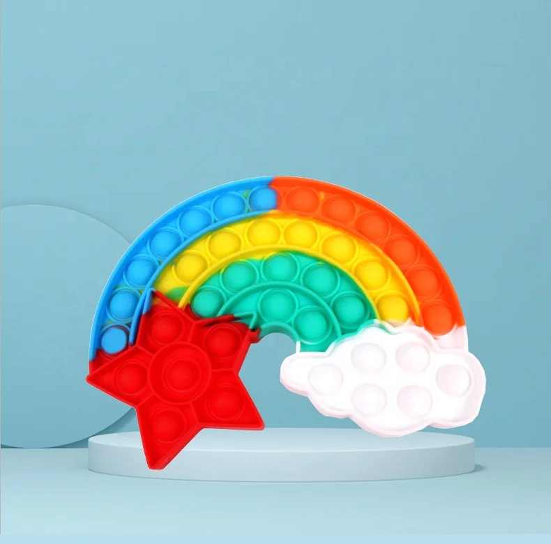 New design CPB19 rainbow colorful Autism Game Bubble Sensory  Stress Relief For Kids Push Bubble Sensory Fidget Toys