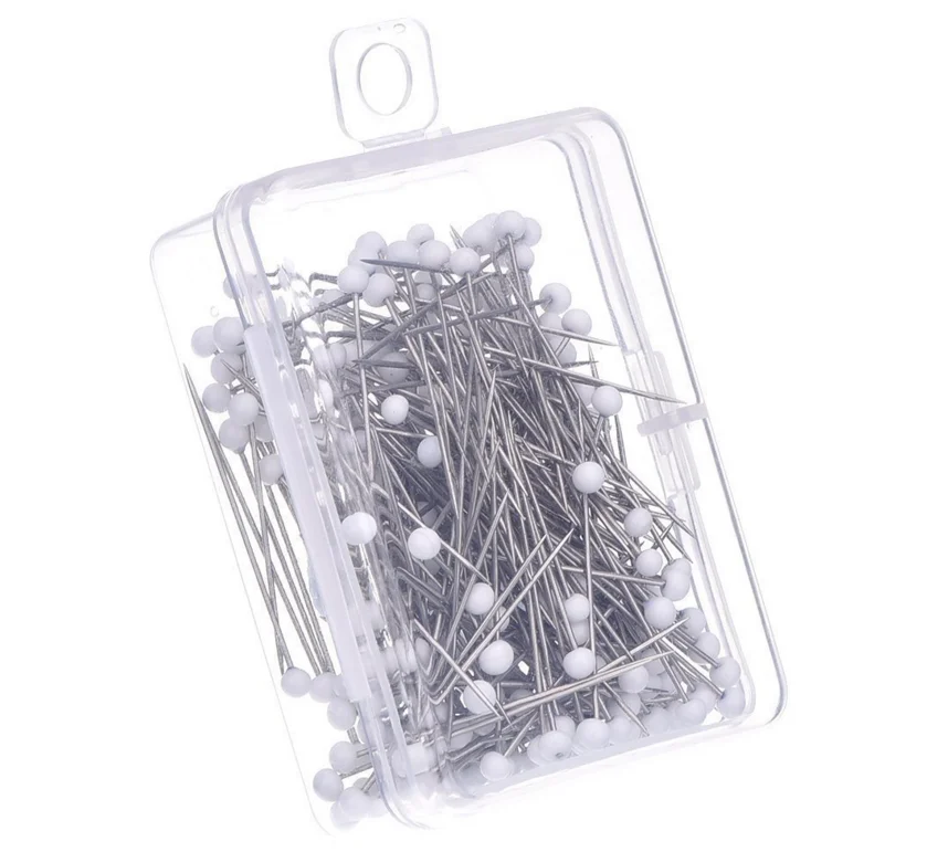 38mm glass head pin in plastic storage 100pcs