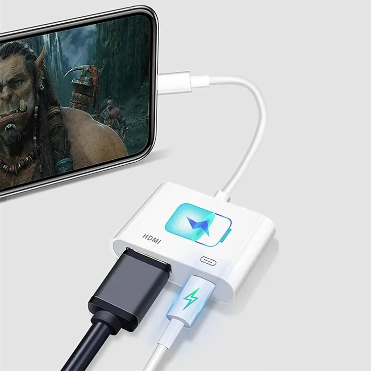 High quality OTG adapter hub system lighting charging port camera digital audio and video adapter