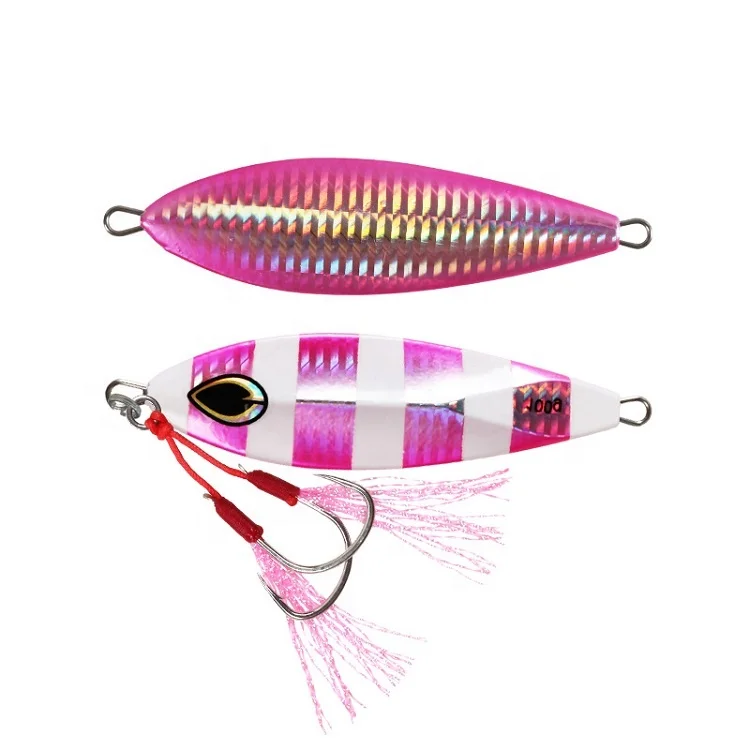 New Design Sea Fishing 40g60g80g100g150g180g200g250g Luminous Slow Pitch Jigs With Asssist Hook Lead Fish
