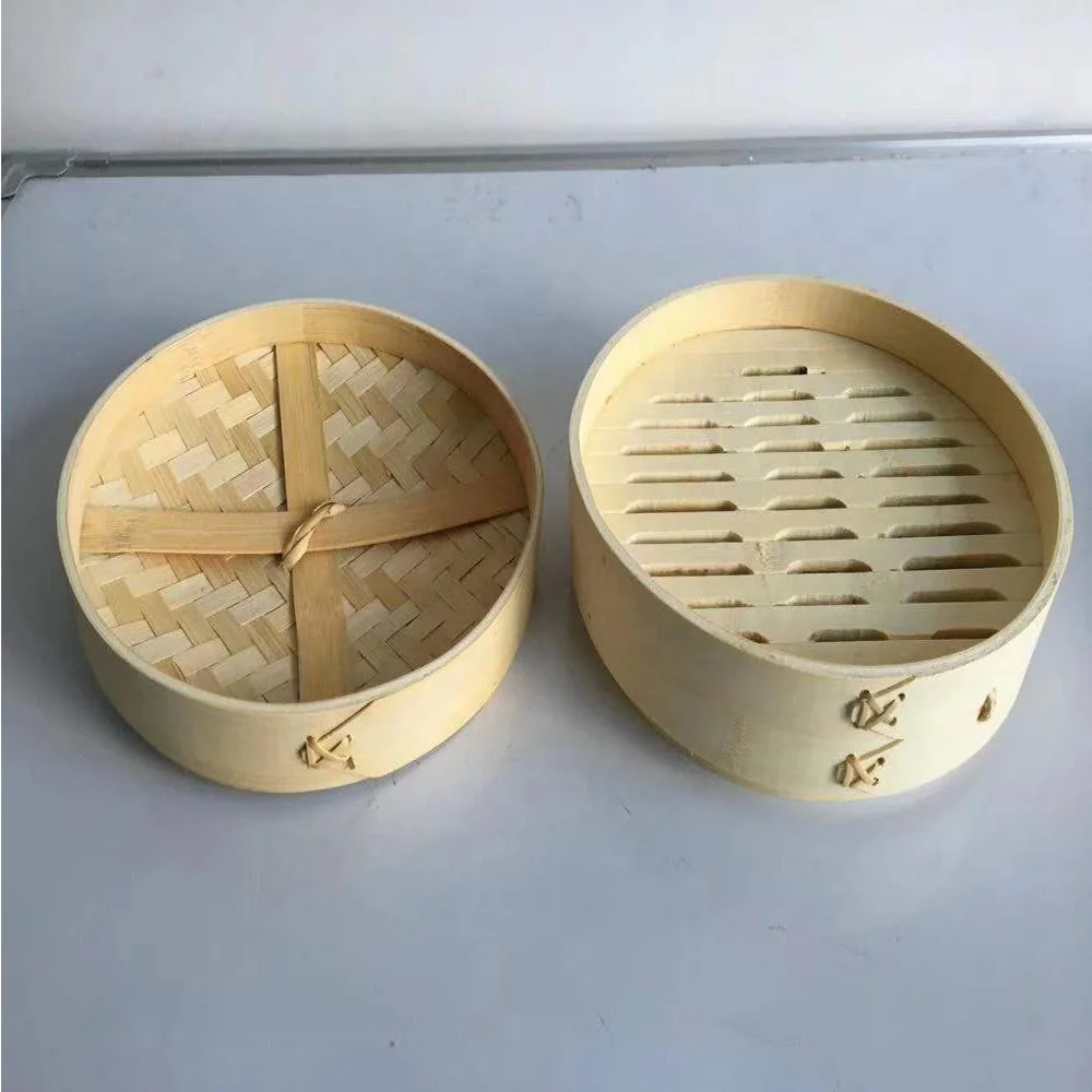 10 Inch Handmade Vegetables, Fish, Meat & Desserts Bamboo Wood Steamers