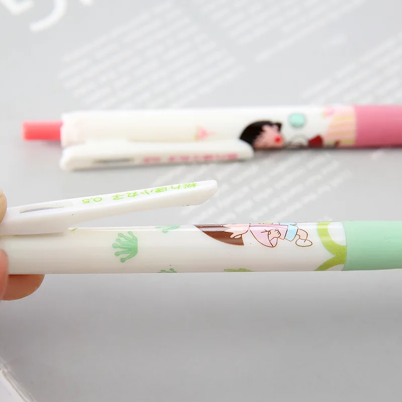 0.5mm Creative Cartoon wholesale cute custom gel pen black retractable Ink gel pen Student Exam Pen Kawaii Stationery