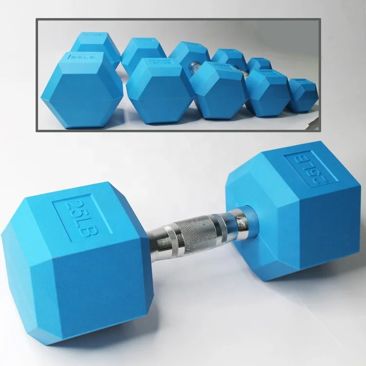 China Wholesale Bright Color Hot Selling Pvc Resin Gym Hexagonal Dumbbells