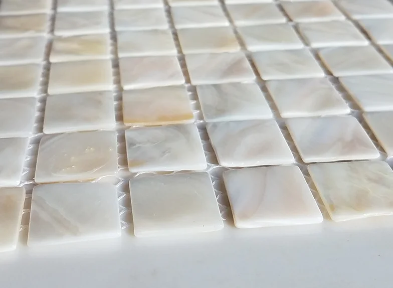 Square White Shell Horse Bathroom Mosaic Tile Modern 4mm Parquet Slab Wall Tile for Interior Wall with Good Price