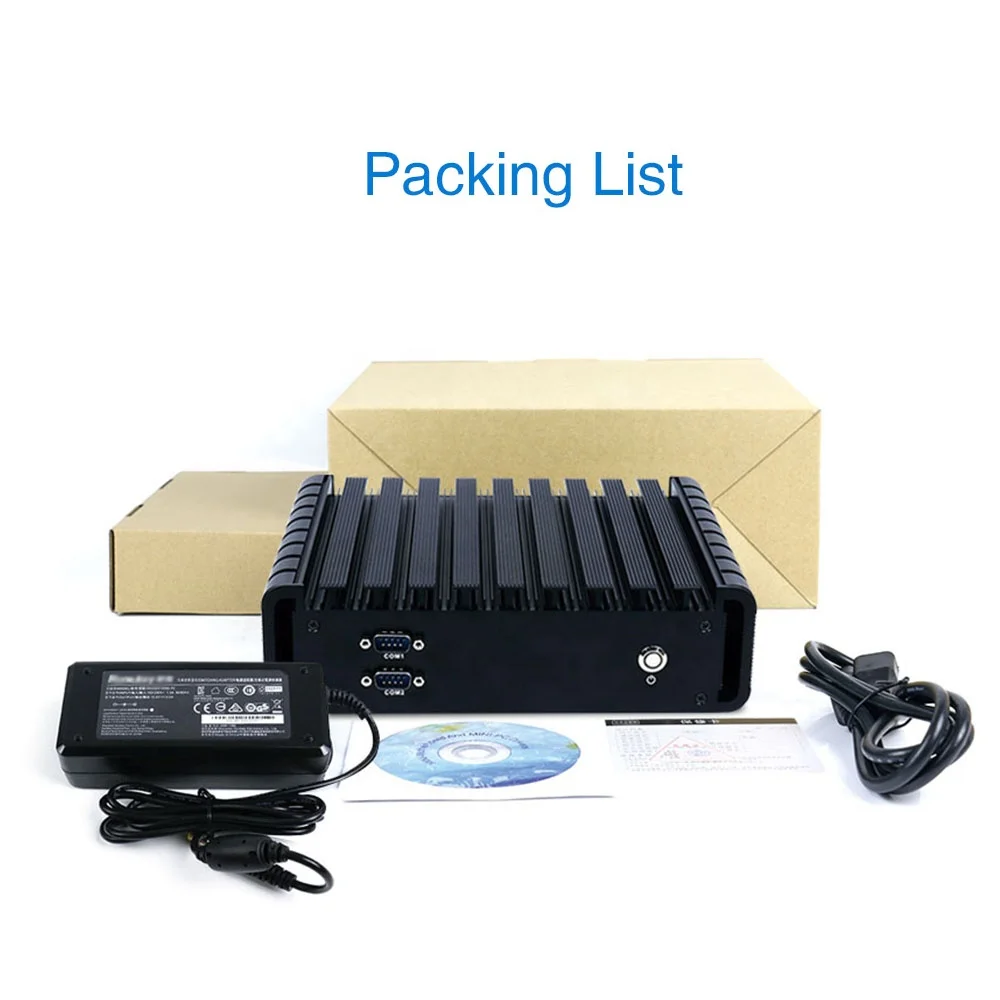 3855U Fanless Compact Industrial PC With 4 POE Multi Lan GPIO 4G SIM WiFi Rugged Mini ITX PC 9V-36V Win10 For Bus
