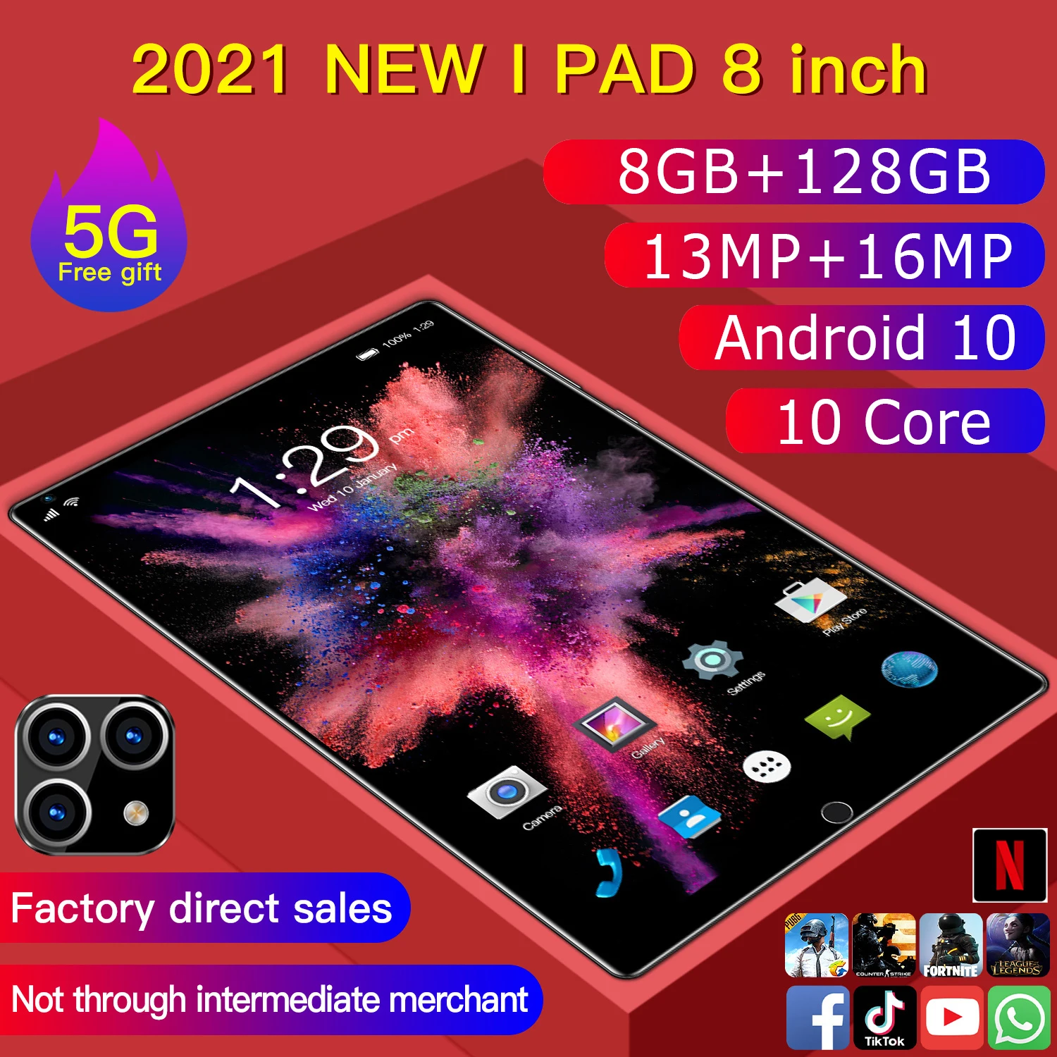 Cheapest sample 8 Inch Android Tablet Pc 3g 4g Lte Phone Call 8gb Ram 256gb Rom Hd 1280x800 Ips Touch Screen Tablets