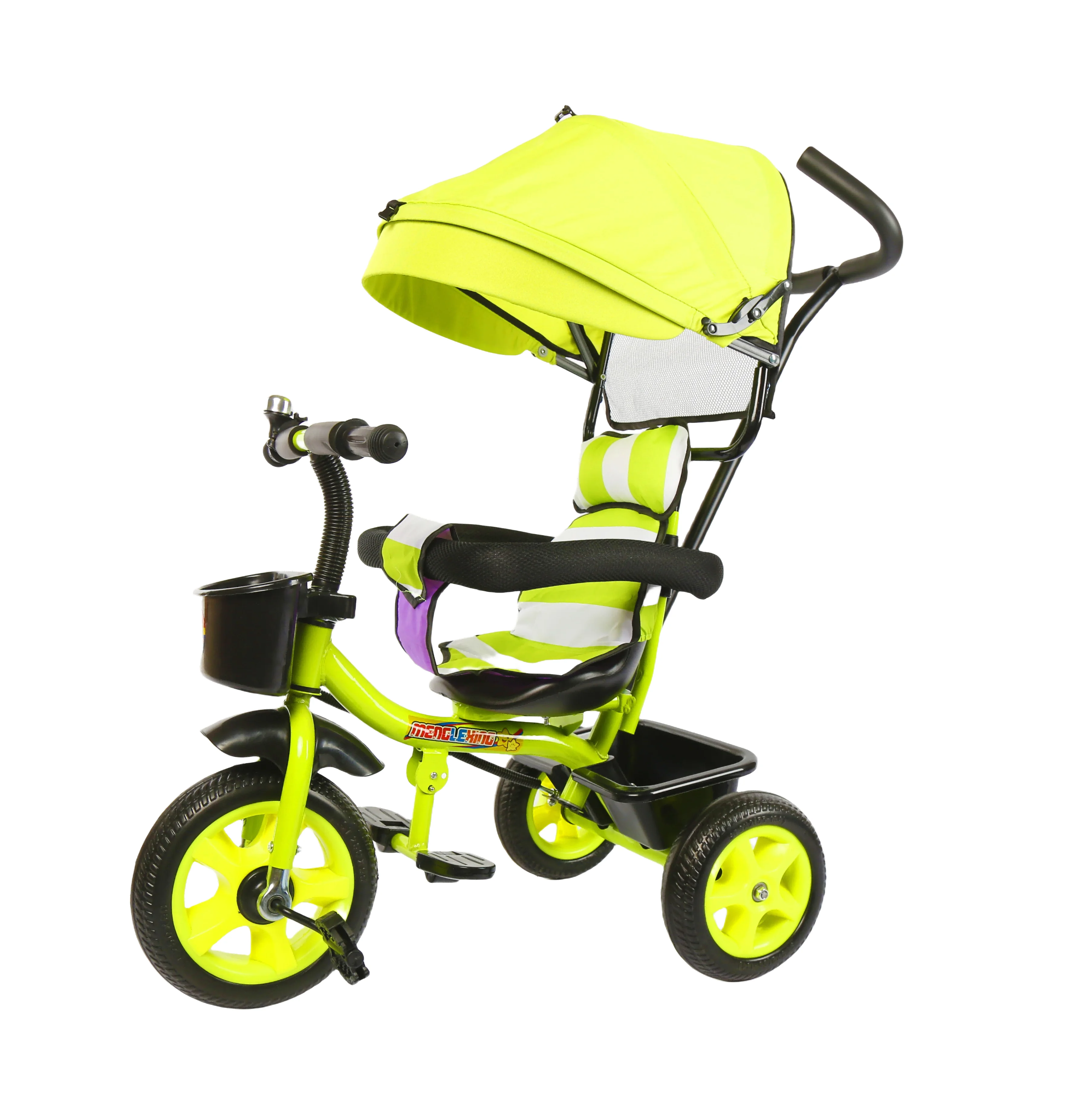 High Quality Unisex Four In One Kids Plastic Tricycle 3-Wheeled Ride-On Car Toy With One Click Installation