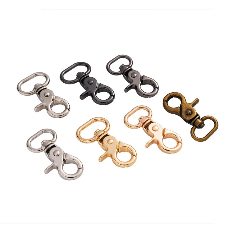 Handbag Accessories Metal Snap Hook Clamp Keychain Belt Buckle Zinc Alloy Dog Leash Hook Carabiner for Bags