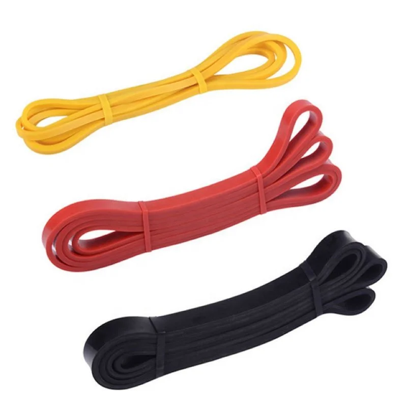 3 Pcs Set Yellow Black Red OEM Custom Logo Color Power Assist Fitness Gym Home Elastic Resistance Exercise Pull Up Bands