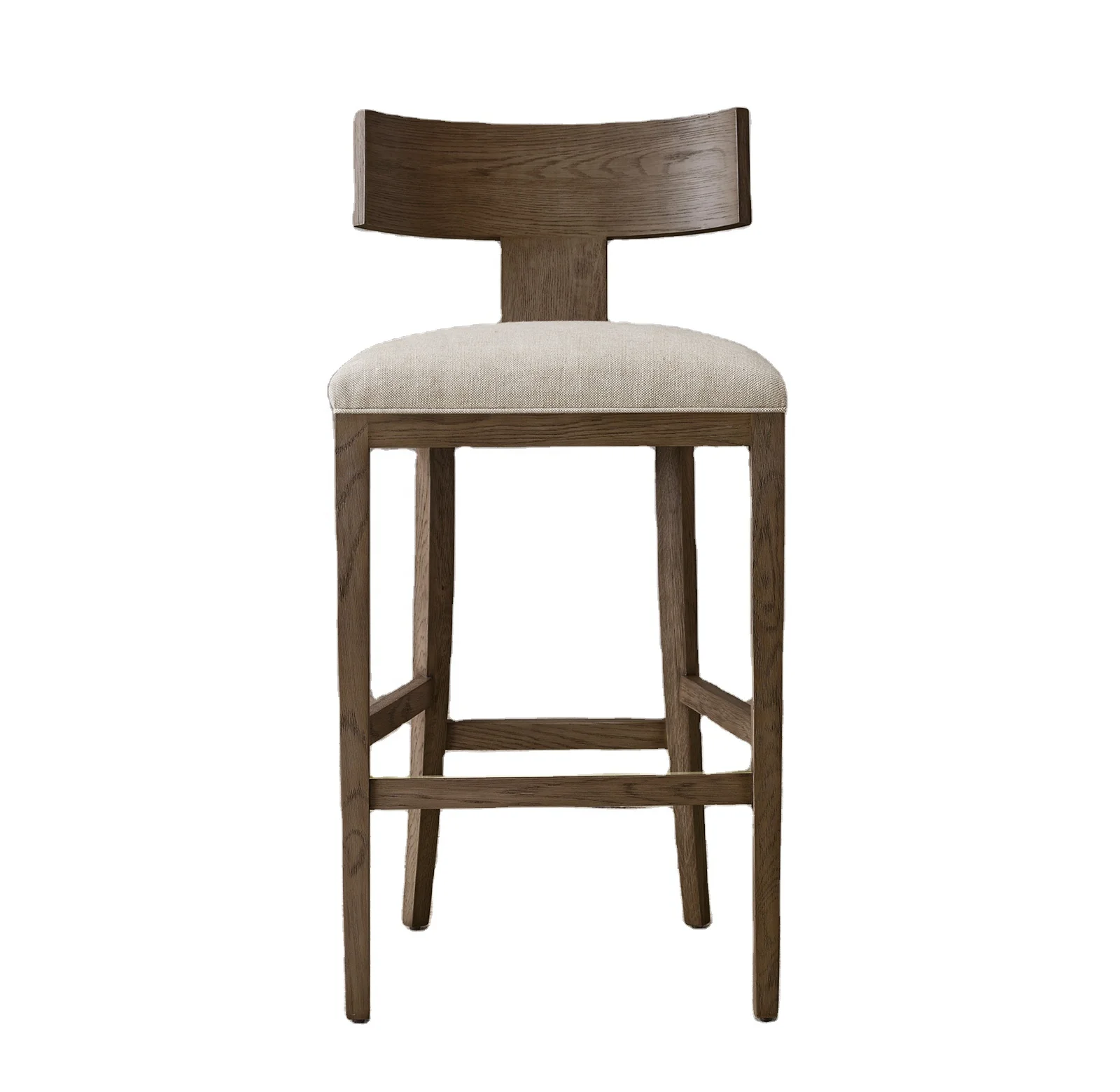 Stylish High-end Wooden Bar Chairs Durable Weather-resistant Teak Counter Stools