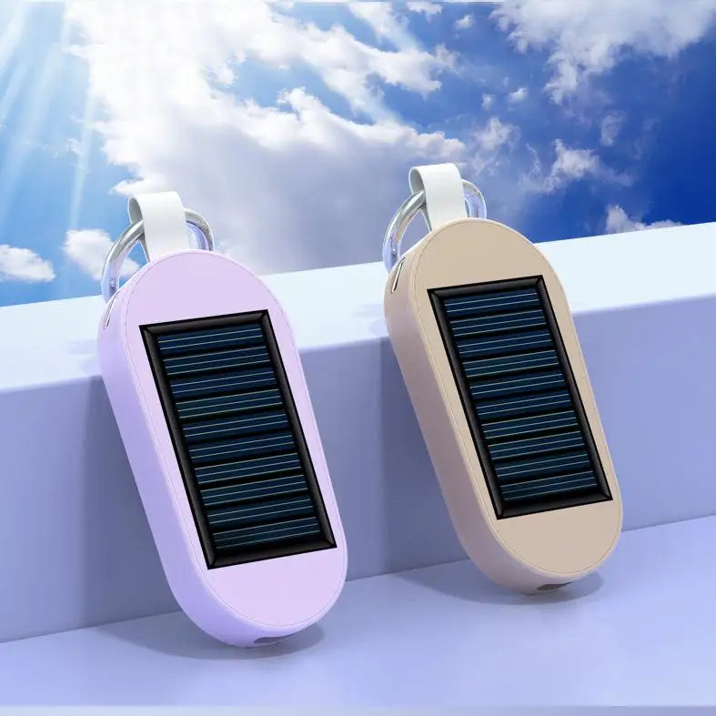 2024 Best Seller Promotion Gift Small Mini Portable Solar Power Bank 5000mah Apple Smart Watch Keychain Charger Wireless