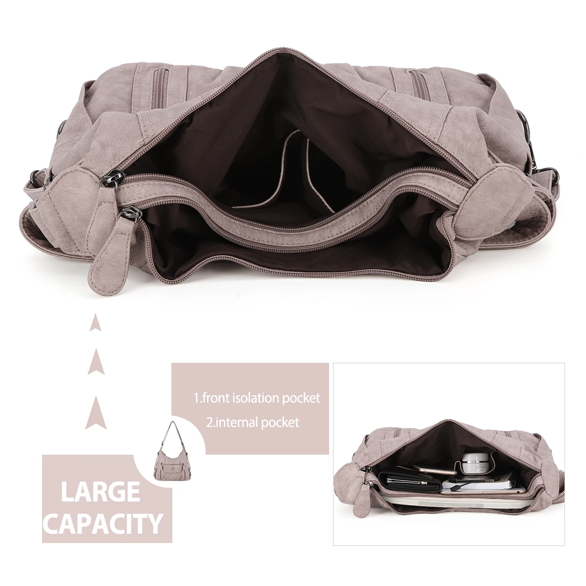 Angel Kiss Wholesale Large-capacity Woman Shoulder Lavender Gentle Model Highlights Feminine Femininity