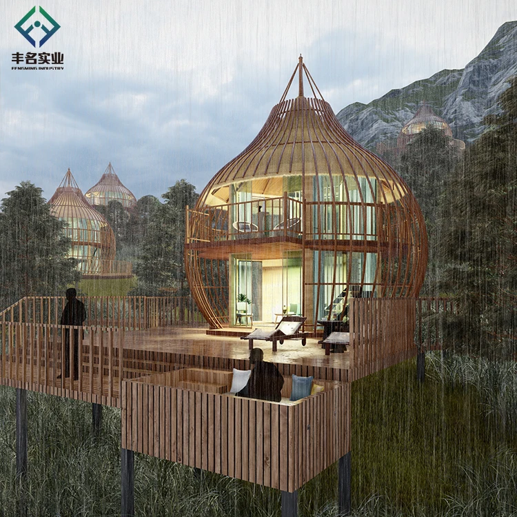 Modern style luxury Mobile apartment large prefabricadas house 2 story birdcage shape houses