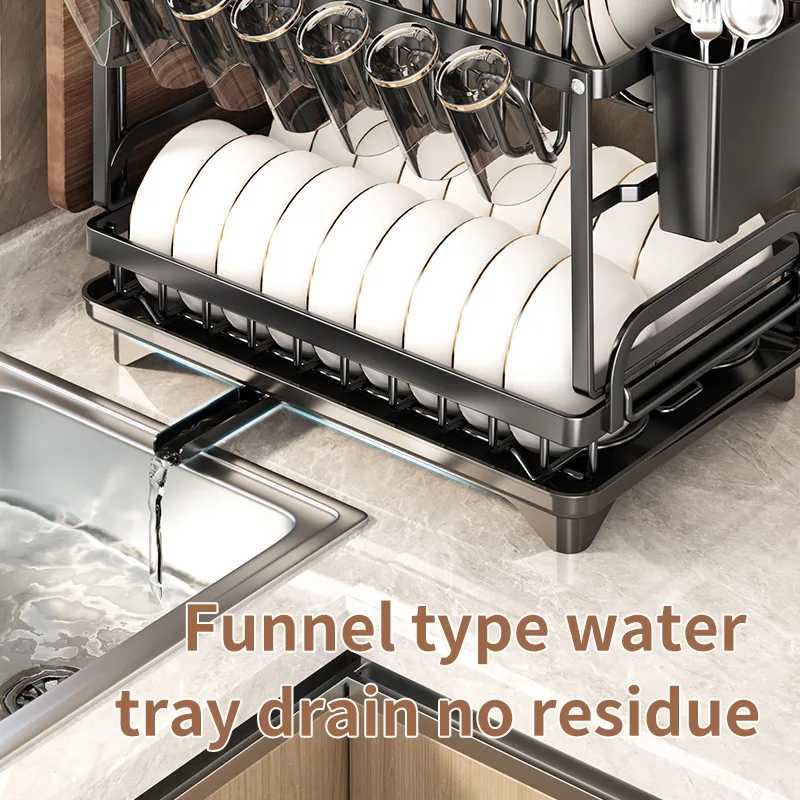 Low cost metal dish rack, multifunctional storage rack, household tableware storage rack