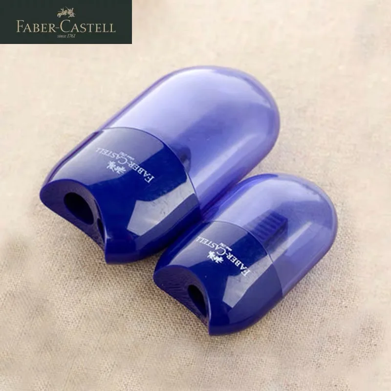High quality faber-castell pencil sharpeners sigle hole  manual red blue  black pencil sharpener for fine arts