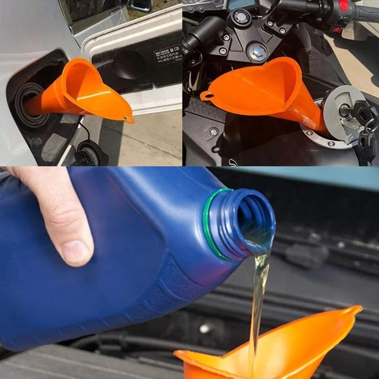 Car Long Stem Funnel Gasoline Oil Fuel Filling Tool Anti-splash Plastic Funnel Motorcycle Refueling Tools Auto Accessories