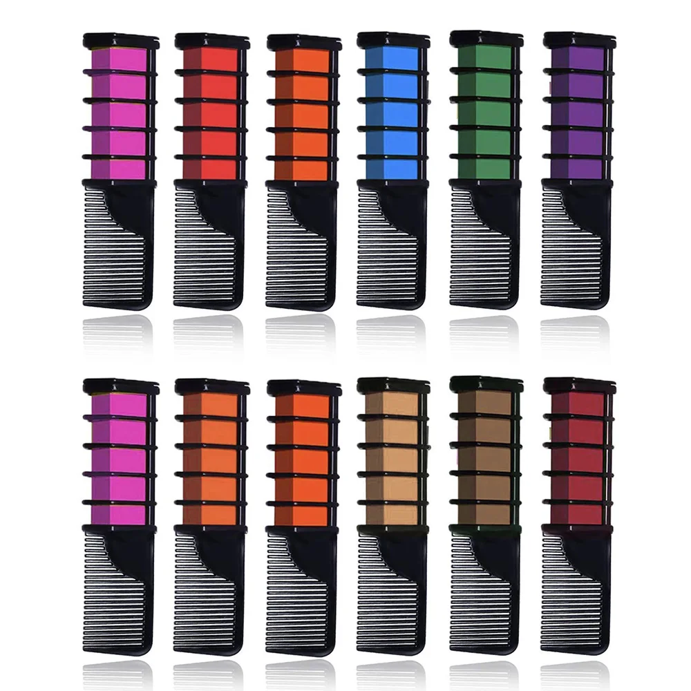 Birthday Party Cosplay Hair Color Dye Washable Hair Chalk DIY 12 colors Hair Chalk Comb