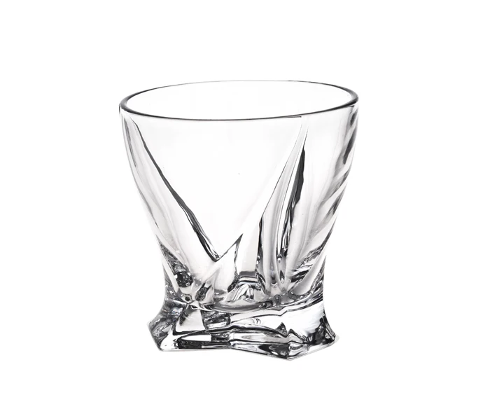 9.5oz 285ml transparent wine engraved twist design bottom alcohol beverage serving glass cup