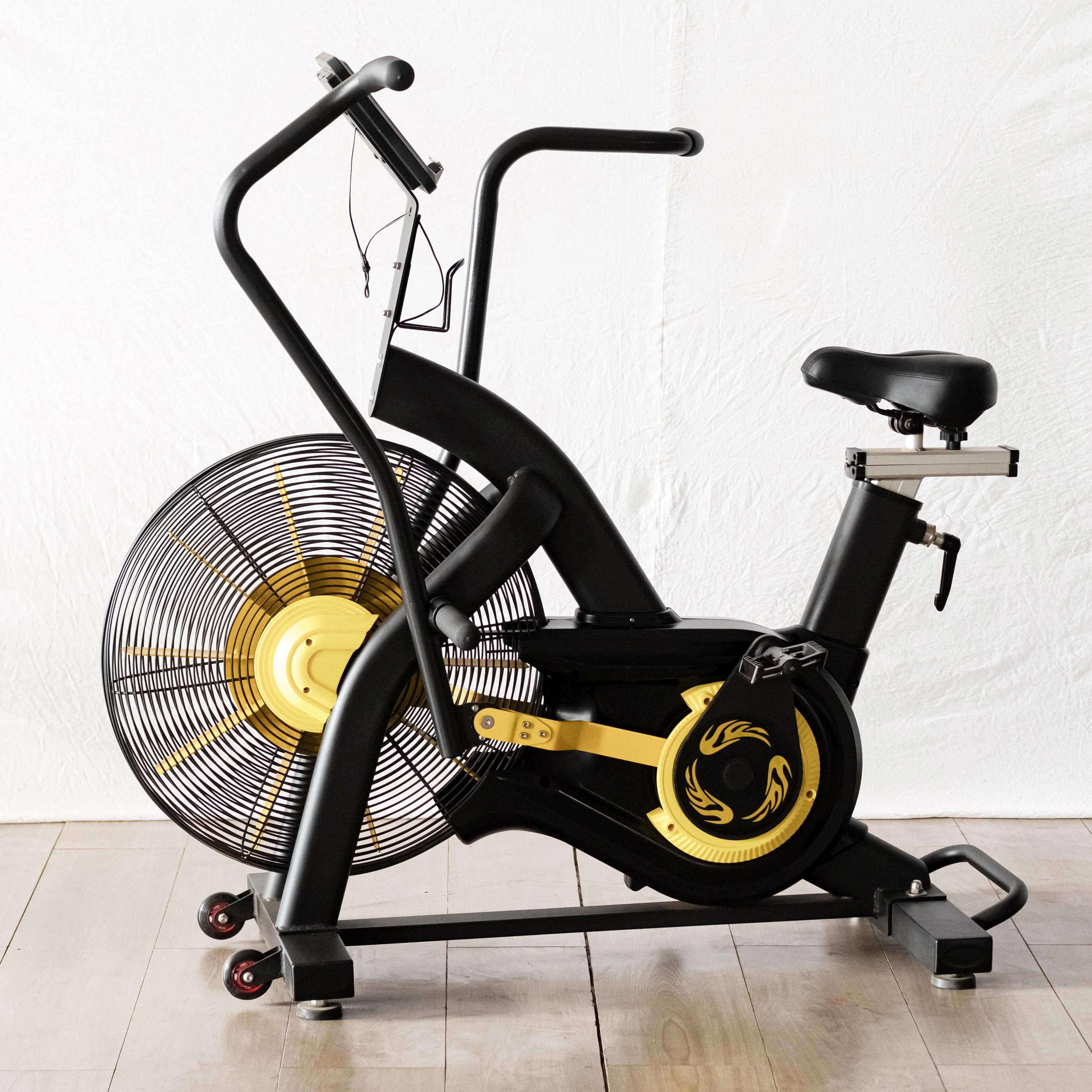 Commercial Cardio Gym Fitness Equipment Cycling Bike Wind Resistance Cardio Air Bike for Exercise Bike Training with Bluetooth