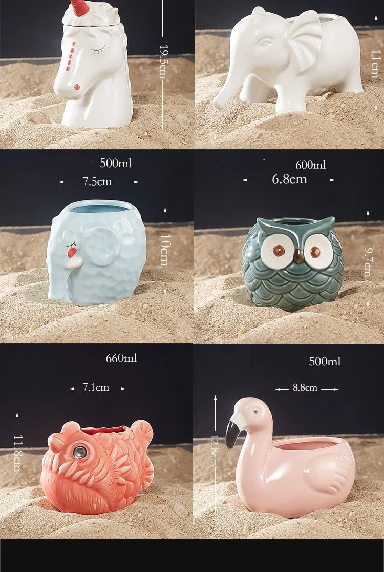 Creative Animal Shape Cocktail Glasses Beer Glass Martini Glasses Beverage Mugs ceramic animal pig koalas Hawaii Tiki Mugs