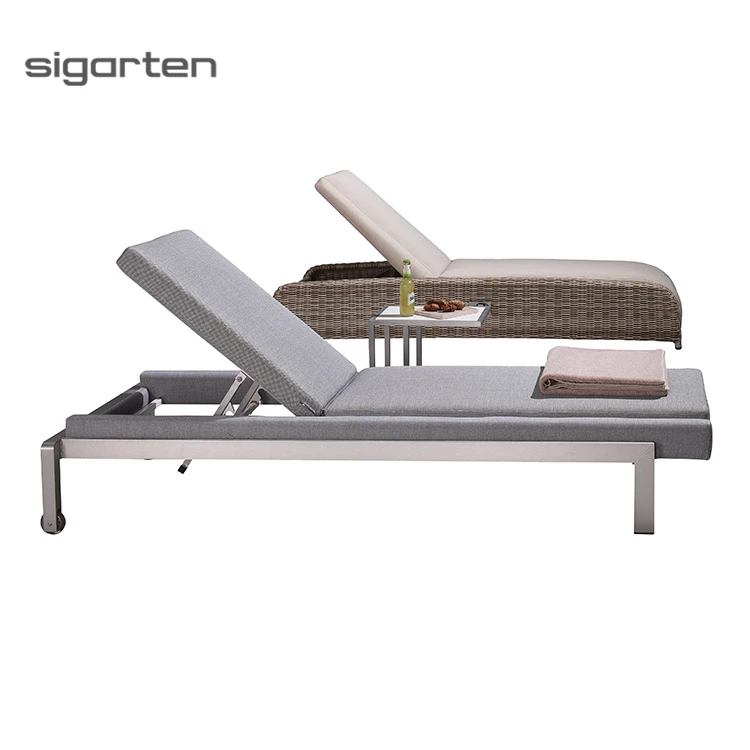 Самый Популярный бассейн стулья открытый роскошный сад алюминиевый шезлонг