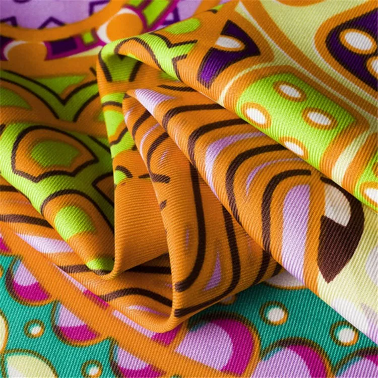 100% Twill Silk Square Scarf Fashion Luxury Brand Printed Head Scarves 130*130CM Soft Shawl Wrap Hijab Scarf for Ladies