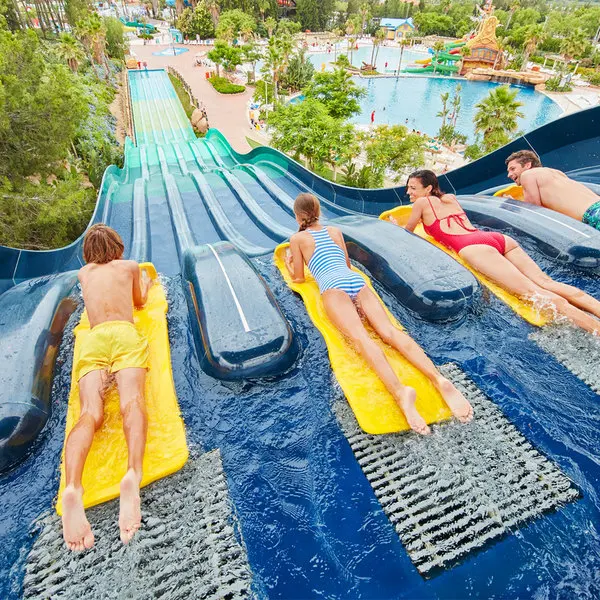 Rainbow Fiberglass Water Slides Water Park Slides Aqua Park Equipment
