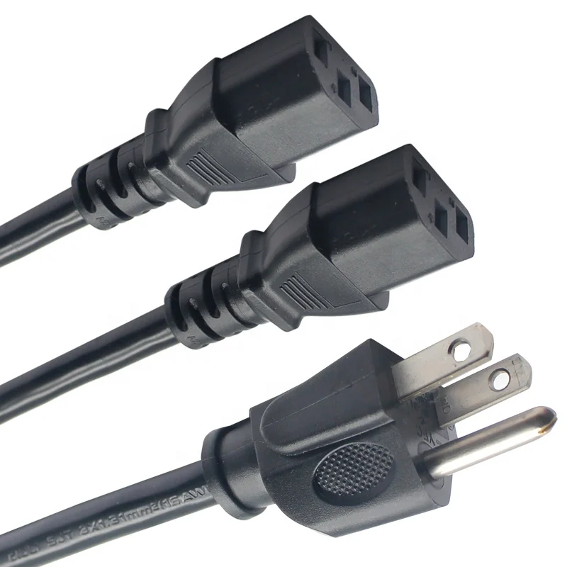 Американский сетевой шнур NEMA 5-15P к IEC C13 110 В для компьютера/принтера, сетевой шнур переменного тока