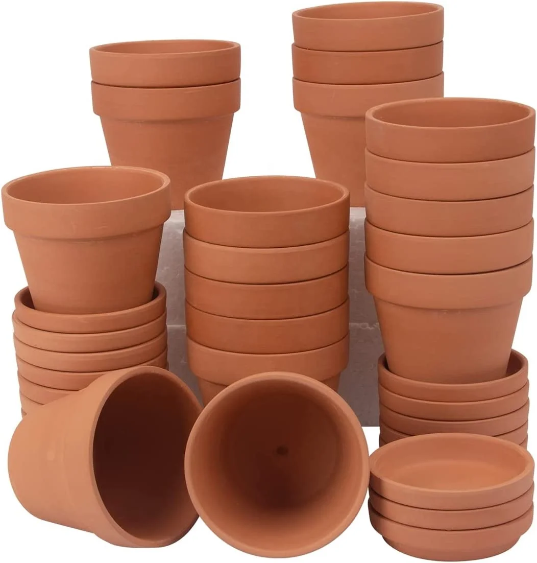 10 Pack Mini Terracotta Bulk Pots Uncoated  Clay Pots Ceramic Succulent Mini Cactus Plant Pot for Home Living Hotel Room Indoor