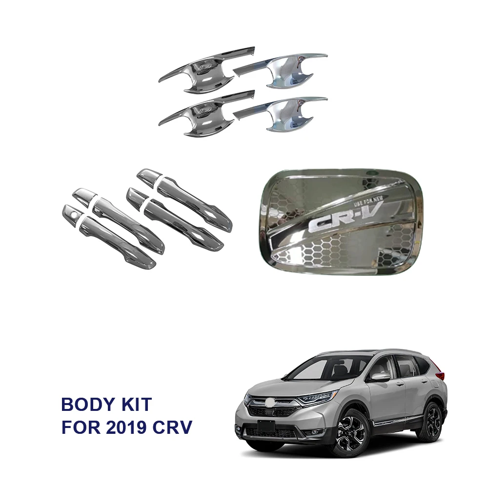 Custom Car Chrome Exterior Accessories Gas Tank Cover Door Handle Covers Bowl Body Kits Full Set for CRV CR-V 2019