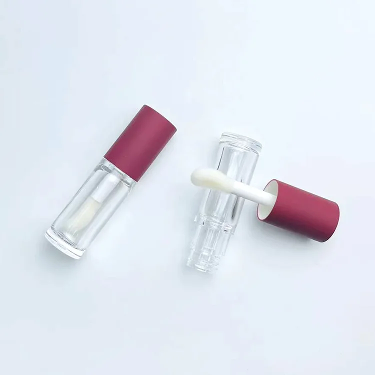 New Arrival Round Plastic Tube Empty Container Large Size Lip Glaze Tube with Big Wand Brush 6ML Lipgloss Tubes for Customize