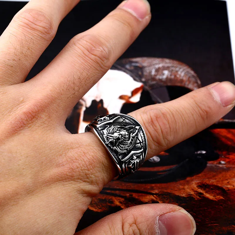 BEIER World of Warcraft - The Alliance 316L Stainless Steel Lion Theme Ring