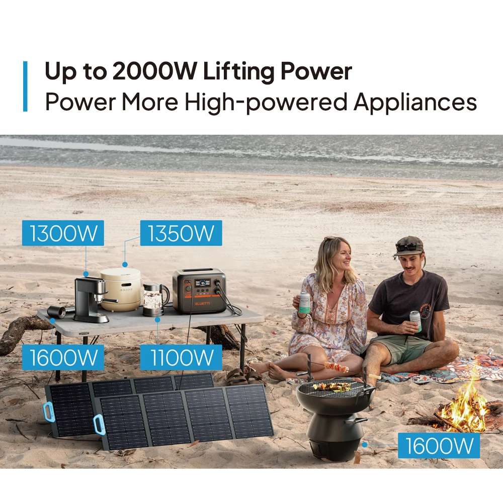 Bluetti 1000W 2000 W 110V 230V Tragbare Power station Outdoor Camping Solar Generator Battery Portable Solar Power Station