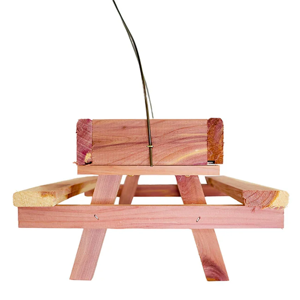 WILDMX Handmade Outdoor Natural Garden Hanging Bird Feeder  Cedar Picnic Table Feeder