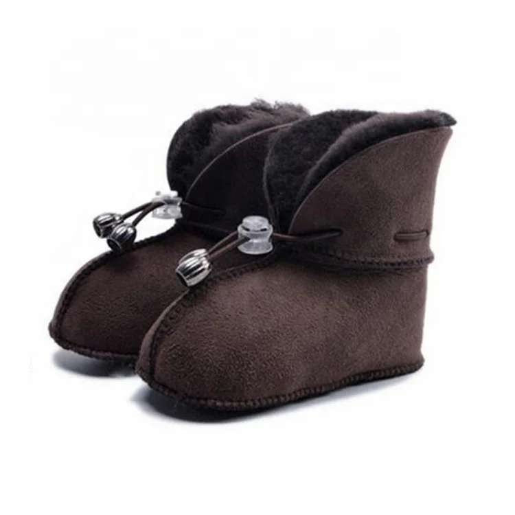 Оптовая продажа, обувь для младенцев из натуральной овечьей кожи, детские зимние сапоги для детей