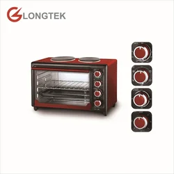 China household electric oven multi purpose electrical baking oven with Rotisserie, convection and two hot plates