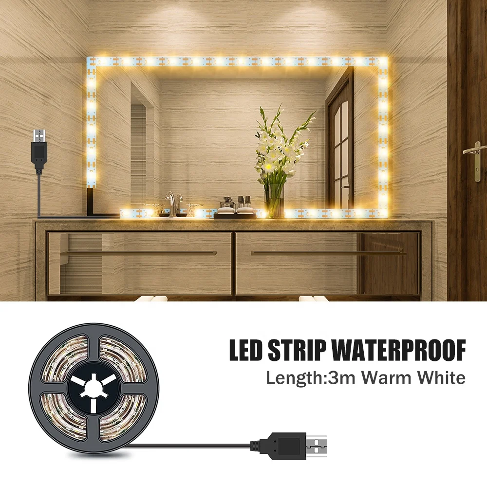 CanLing LED Vanity Mirror LED Lamp 5V USB Hollywood Makeup Lights Waterproof Dressing Table Bathroom Mirror Light LED Wall Lamp