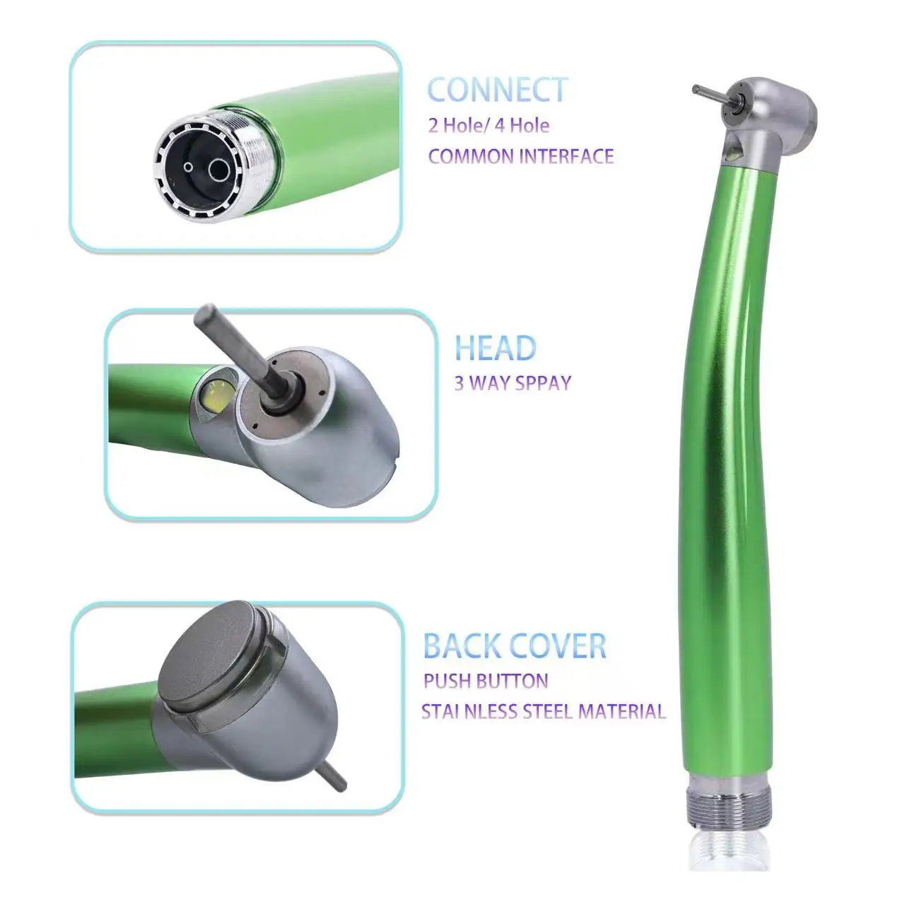 Dental air rotor high speed handpiece led high speed dentistry air turbine led bearing electric generator handpiece